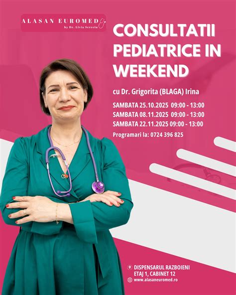 Infografic cu etapele unei consultatii pediatrice
