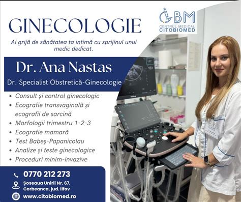 Infografic cu tipurile de ecografii ginecologice disponibile