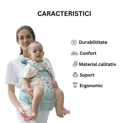 Ilustrație cu diverse poziții de purtare a bebelușului