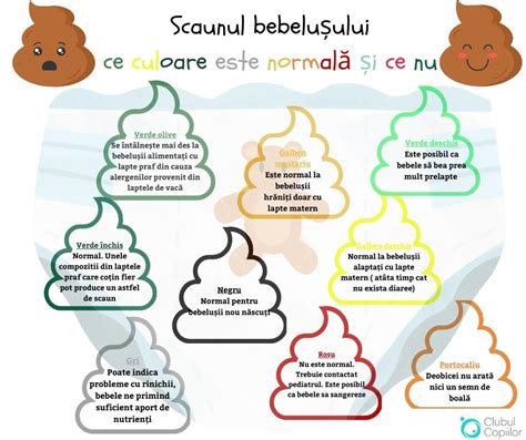 Ilustrație cu tipuri de scaune normale la bebeluși