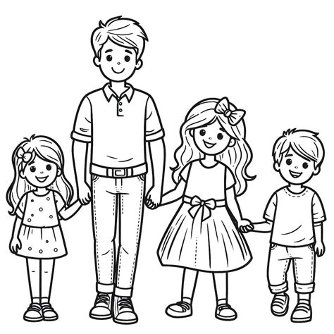 copil desenând o familie cu detalii