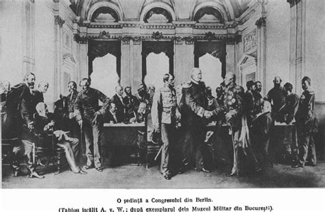 Fotografie istorică a delegației române la Congresul de Pace de la Berlin.