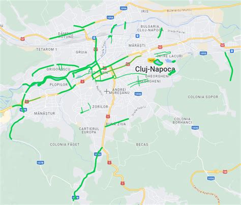 hartă a orașului Cluj-Napoca cu puncte de interes medical