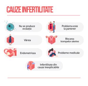 Infografic explicativ despre cauzele infertilității la femei