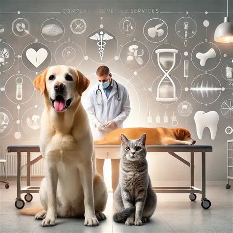 Ilustrație cu un cabinet veterinar modern și primitor