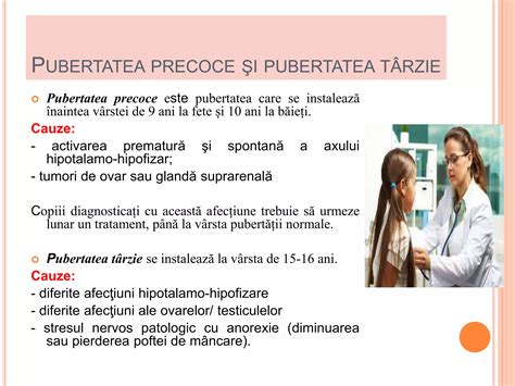 Infografic cu semnele și simptomele pubertății precoce la copii.