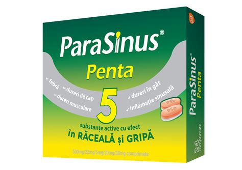 Schema de acțiune a substanțelor active din ParaSinus Penta