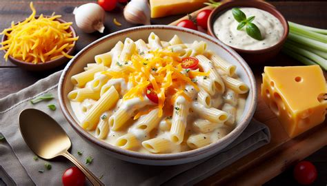 farfurie cu paste cu sos cremos și dovlecei