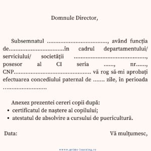 infografie cu calendarul si numarul de zile de concediu paternal