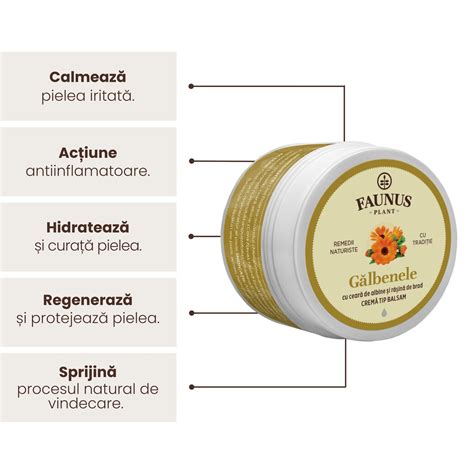 Schema cu ingredientele cheie ale unguentului Melkfett: Petrolatum, Paraffinum Liquidum, Extract de Gălbenele, Vitamina E, Ulei de Soia