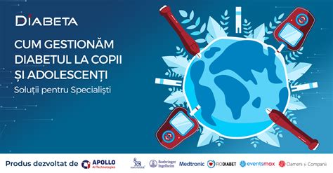 Infografic cu statistici despre diabetul la copii și adolescenți