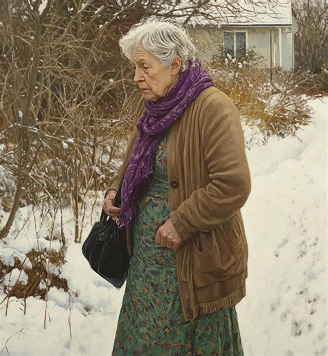 portretul Mariei Treben, o femeie în vârstă, cu o privire blândă, înconjurată de plante medicinale