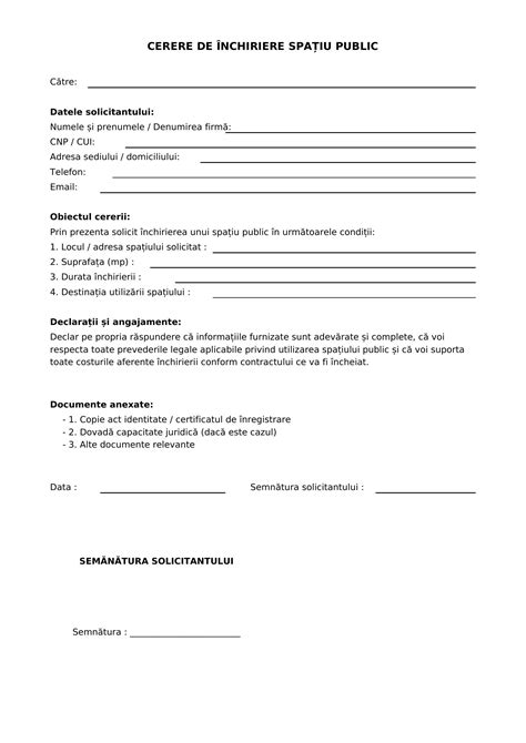 Formular cerere întrerupere rezidențiat