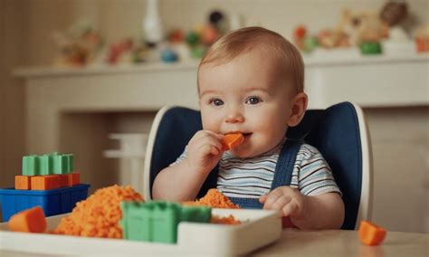 Fotografie cu un bebeluș de 11 luni explorând diferite texturi de materiale.