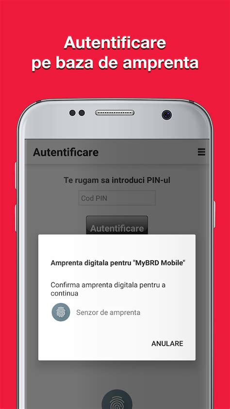 Captură de ecran a aplicației mobile 