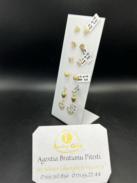 galerie foto cu diverse modele de cercei hipoalergenici pentru bebelusi