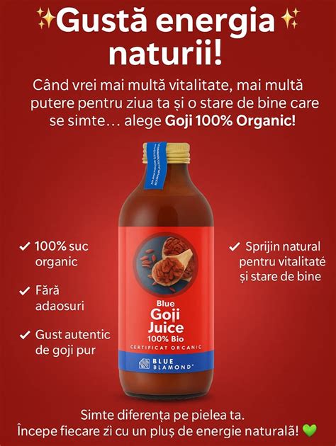 Infografic cu principalele beneficii ale fructelor goji pentru sănătate.