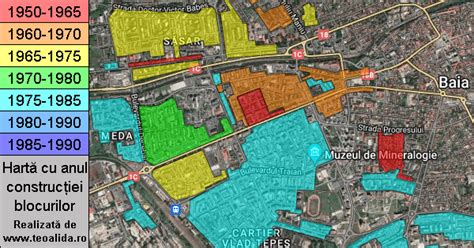 Hartă a Baia Mare cu locația Policlinicii Victoriei și a Campusului Medical REGINA MARIA