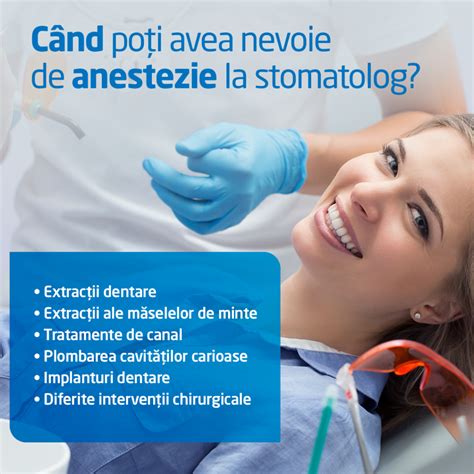 Ilustrație schematică a diferitelor tipuri de anestezie dentară aplicate în cavitatea orală.