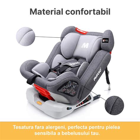 Ilustrație comparativă între un scaun auto clasic prins cu centura și un scaun auto cu sistem ISOFIX