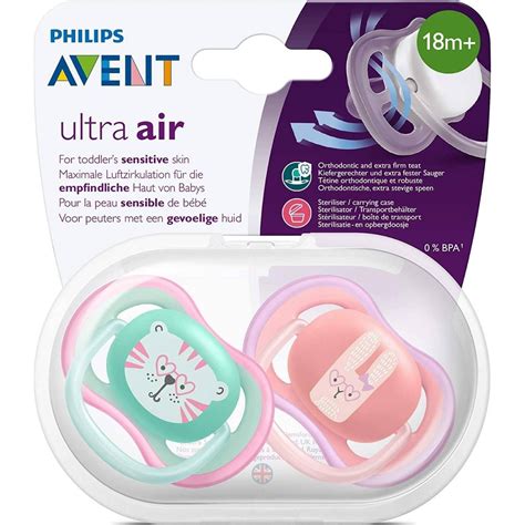Fotografie a unei suzete Philips Avent Ultra Air cu orificii mari de aerisire
