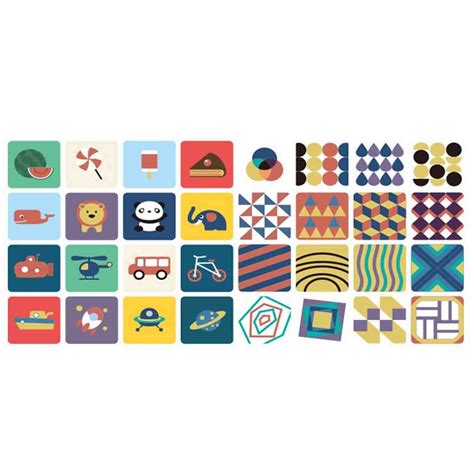 Ilustrație cu jucării educative pentru bebeluși, prezentând forme și culori.