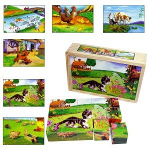 Puzzle cuburi animale domestice