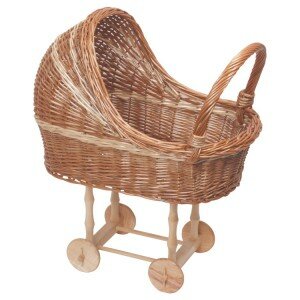 Carucior din nuiele pentru papusi